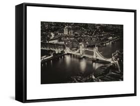 View of City of London with the Tower Bridge at Night - London - UK - England - United Kingdom-Philippe Hugonnard-Framed Stretched Canvas