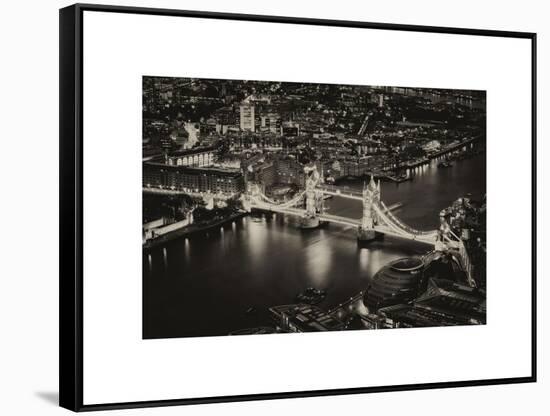 View of City of London with the Tower Bridge at Night - London - UK - England - United Kingdom-Philippe Hugonnard-Framed Stretched Canvas