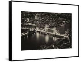 View of City of London with the Tower Bridge at Night - London - UK - England - United Kingdom-Philippe Hugonnard-Framed Stretched Canvas