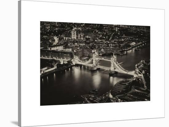 View of City of London with the Tower Bridge at Night - London - UK - England - United Kingdom-Philippe Hugonnard-Stretched Canvas