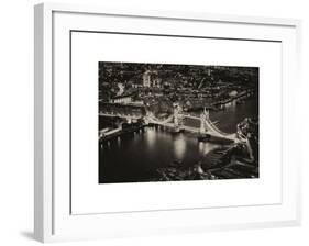 View of City of London with the Tower Bridge at Night - London - UK - England - United Kingdom-Philippe Hugonnard-Framed Art Print