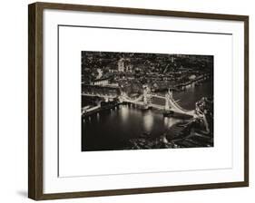 View of City of London with the Tower Bridge at Night - London - UK - England - United Kingdom-Philippe Hugonnard-Framed Art Print