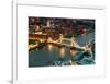 View of City of London with the Tower Bridge at Night - London - UK - England - United Kingdom-Philippe Hugonnard-Framed Art Print