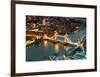 View of City of London with the Tower Bridge at Night - London - UK - England - United Kingdom-Philippe Hugonnard-Framed Art Print