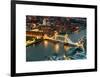 View of City of London with the Tower Bridge at Night - London - UK - England - United Kingdom-Philippe Hugonnard-Framed Art Print