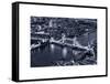 View of City of London with the Tower Bridge at Night - London - UK - England - United Kingdom-Philippe Hugonnard-Framed Stretched Canvas