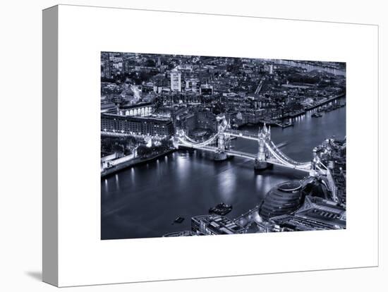 View of City of London with the Tower Bridge at Night - London - UK - England - United Kingdom-Philippe Hugonnard-Stretched Canvas