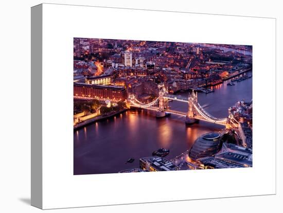 View of City of London with the Tower Bridge at Night - London - UK - England - United Kingdom-Philippe Hugonnard-Stretched Canvas