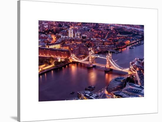 View of City of London with the Tower Bridge at Night - London - UK - England - United Kingdom-Philippe Hugonnard-Stretched Canvas