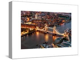 View of City of London with the Tower Bridge at Night - London - UK - England - United Kingdom-Philippe Hugonnard-Stretched Canvas