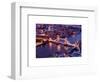 View of City of London with the Tower Bridge at Night - London - UK - England - United Kingdom-Philippe Hugonnard-Framed Art Print