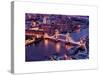 View of City of London with the Tower Bridge at Night - London - UK - England - United Kingdom-Philippe Hugonnard-Stretched Canvas