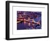 View of City of London with the Tower Bridge at Night - London - UK - England - United Kingdom-Philippe Hugonnard-Framed Art Print