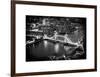 View of City of London with the Tower Bridge at Night - London - UK - England - United Kingdom-Philippe Hugonnard-Framed Art Print