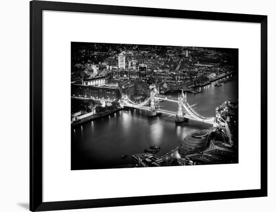 View of City of London with the Tower Bridge at Night - London - UK - England - United Kingdom-Philippe Hugonnard-Framed Art Print