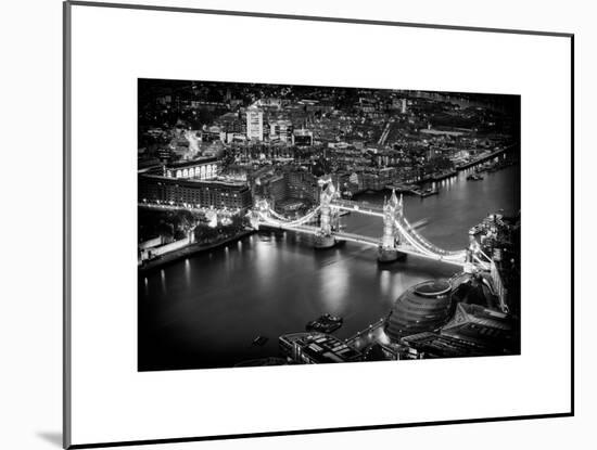 View of City of London with the Tower Bridge at Night - London - UK - England - United Kingdom-Philippe Hugonnard-Mounted Art Print