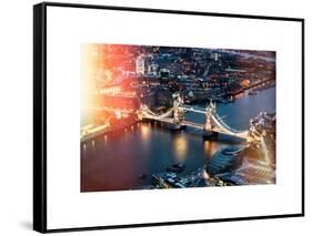 View of City of London with the Tower Bridge at Night - London - UK - England - United Kingdom-Philippe Hugonnard-Framed Stretched Canvas