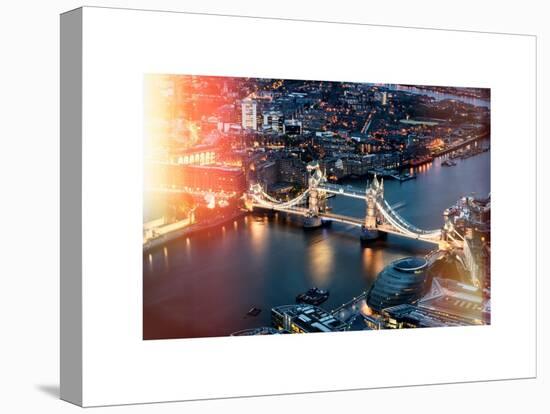 View of City of London with the Tower Bridge at Night - London - UK - England - United Kingdom-Philippe Hugonnard-Stretched Canvas