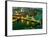 View of City of London with the Tower Bridge at Night - London - UK - England - United Kingdom-Philippe Hugonnard-Framed Stretched Canvas