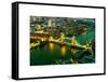 View of City of London with the Tower Bridge at Night - London - UK - England - United Kingdom-Philippe Hugonnard-Framed Stretched Canvas