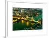 View of City of London with the Tower Bridge at Night - London - UK - England - United Kingdom-Philippe Hugonnard-Framed Art Print