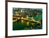 View of City of London with the Tower Bridge at Night - London - UK - England - United Kingdom-Philippe Hugonnard-Framed Art Print