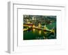 View of City of London with the Tower Bridge at Night - London - UK - England - United Kingdom-Philippe Hugonnard-Framed Art Print