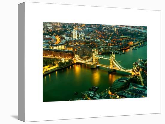 View of City of London with the Tower Bridge at Night - London - UK - England - United Kingdom-Philippe Hugonnard-Stretched Canvas