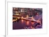 View of City of London with the Tower Bridge at Night - London - UK - England - United Kingdom-Philippe Hugonnard-Framed Art Print