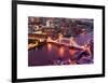 View of City of London with the Tower Bridge at Night - London - UK - England - United Kingdom-Philippe Hugonnard-Framed Art Print