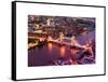 View of City of London with the Tower Bridge at Night - London - UK - England - United Kingdom-Philippe Hugonnard-Framed Stretched Canvas