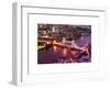 View of City of London with the Tower Bridge at Night - London - UK - England - United Kingdom-Philippe Hugonnard-Framed Art Print