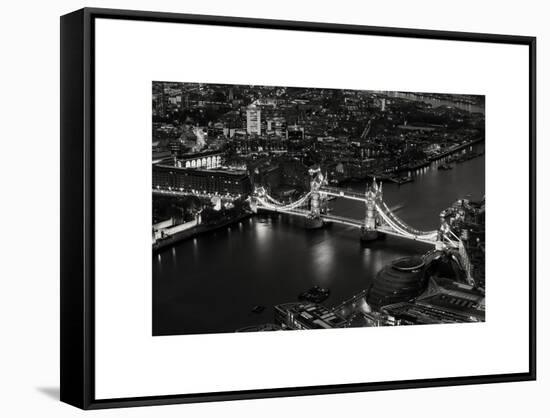 View of City of London with the Tower Bridge at Night - London - UK - England - United Kingdom-Philippe Hugonnard-Framed Stretched Canvas