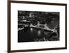 View of City of London with the Tower Bridge at Night - London - UK - England - United Kingdom-Philippe Hugonnard-Framed Art Print