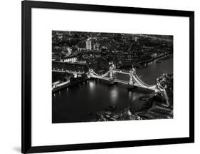 View of City of London with the Tower Bridge at Night - London - UK - England - United Kingdom-Philippe Hugonnard-Framed Art Print