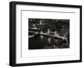 View of City of London with the Tower Bridge at Night - London - UK - England - United Kingdom-Philippe Hugonnard-Framed Art Print