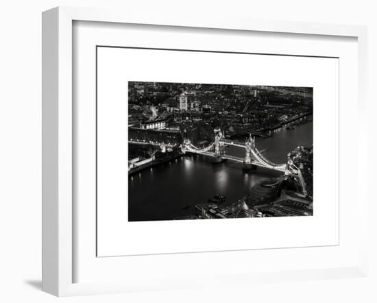 View of City of London with the Tower Bridge at Night - London - UK - England - United Kingdom-Philippe Hugonnard-Framed Art Print