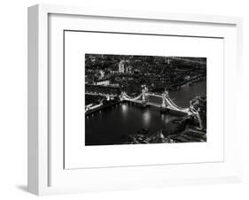 View of City of London with the Tower Bridge at Night - London - UK - England - United Kingdom-Philippe Hugonnard-Framed Art Print