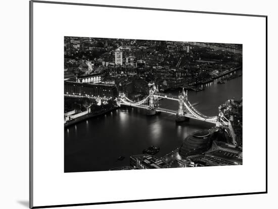 View of City of London with the Tower Bridge at Night - London - UK - England - United Kingdom-Philippe Hugonnard-Mounted Art Print