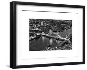 View of City of London with the Tower Bridge at Night - London - UK - England - United Kingdom-Philippe Hugonnard-Framed Art Print