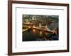 View of City of London with the Tower Bridge at Night - London - UK - England - United Kingdom-Philippe Hugonnard-Framed Art Print