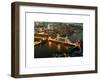 View of City of London with the Tower Bridge at Night - London - UK - England - United Kingdom-Philippe Hugonnard-Framed Art Print