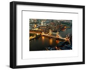 View of City of London with the Tower Bridge at Night - London - UK - England - United Kingdom-Philippe Hugonnard-Framed Art Print