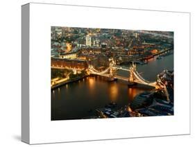 View of City of London with the Tower Bridge at Night - London - UK - England - United Kingdom-Philippe Hugonnard-Stretched Canvas