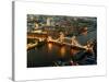 View of City of London with the Tower Bridge at Night - London - UK - England - United Kingdom-Philippe Hugonnard-Stretched Canvas