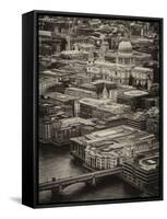 View of City of London with Tower Bridge - London - UK - England - United Kingdom - Europe-Philippe Hugonnard-Framed Stretched Canvas