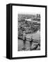 View of City of London with Tower Bridge - London - UK - England - United Kingdom - Europe-Philippe Hugonnard-Framed Stretched Canvas