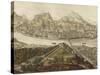 View of City of Salzburg on Salzach River with Old City and Hohensalzburg Fortress-null-Stretched Canvas