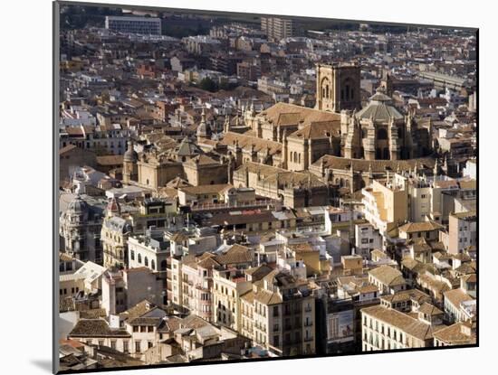 View of City Showing the Cathedral, from the Watch Tower of the Alcazaba, Granada, Andalucia, Spain-Sheila Terry-Mounted Photographic Print