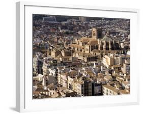 View of City Showing the Cathedral, from the Watch Tower of the Alcazaba, Granada, Andalucia, Spain-Sheila Terry-Framed Photographic Print